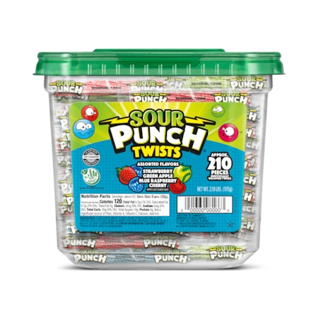 Sour Punch Sour Punch Assorted Flavors 2.59lbs Tub, PK6 8491